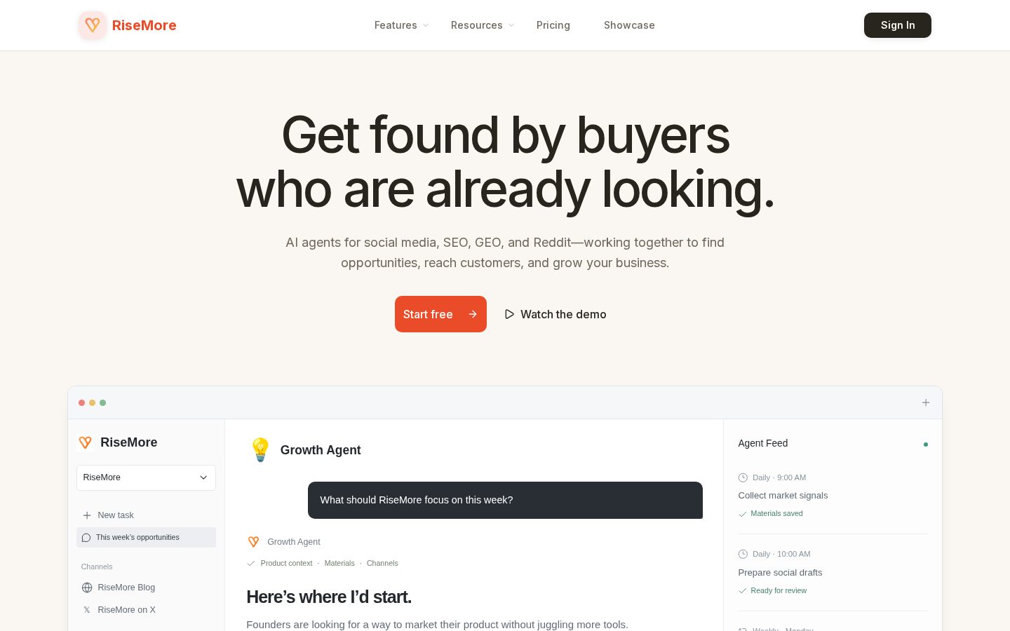 RiseMore Homepage