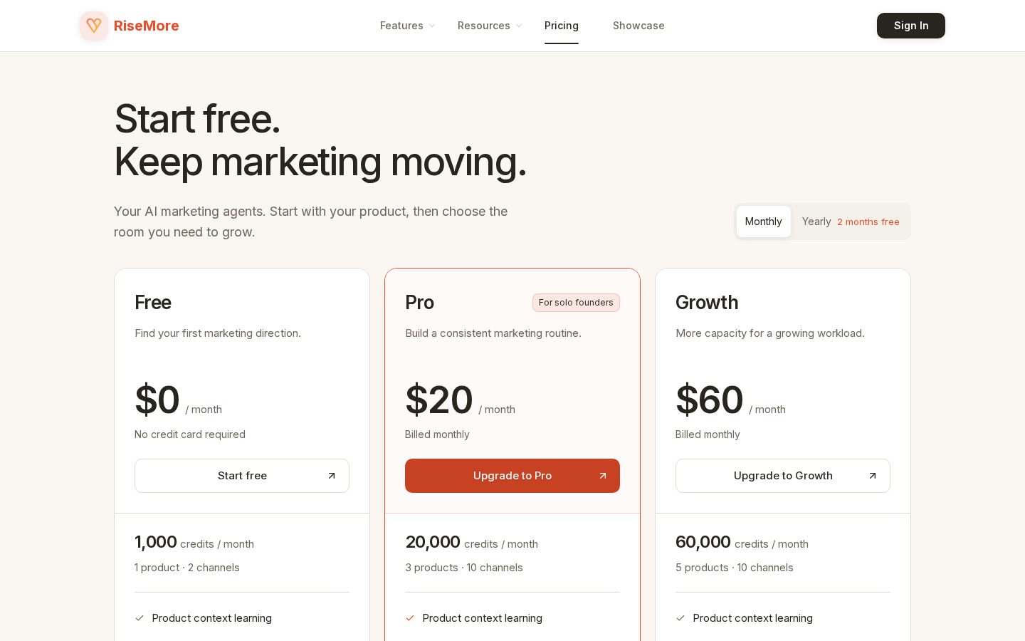 RiseMore Pricing