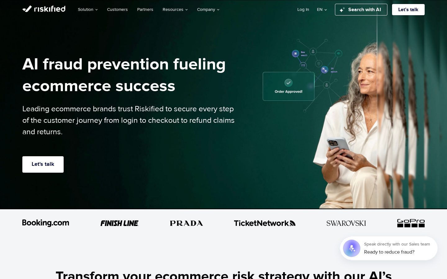 Riskified Homepage