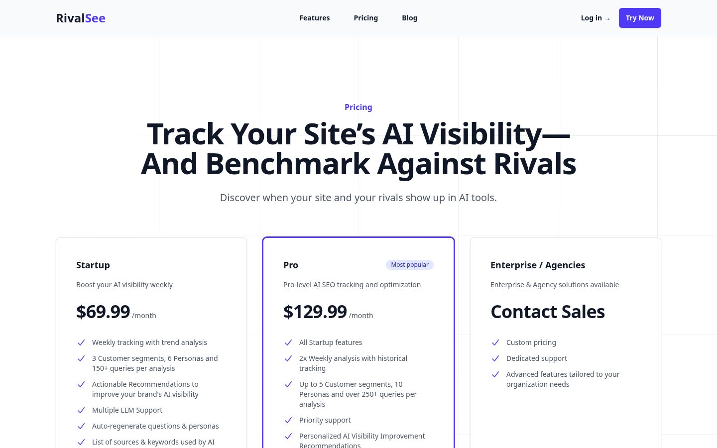 RivalSee Pricing