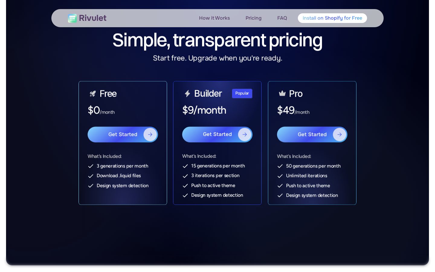 Rivulet Pricing
