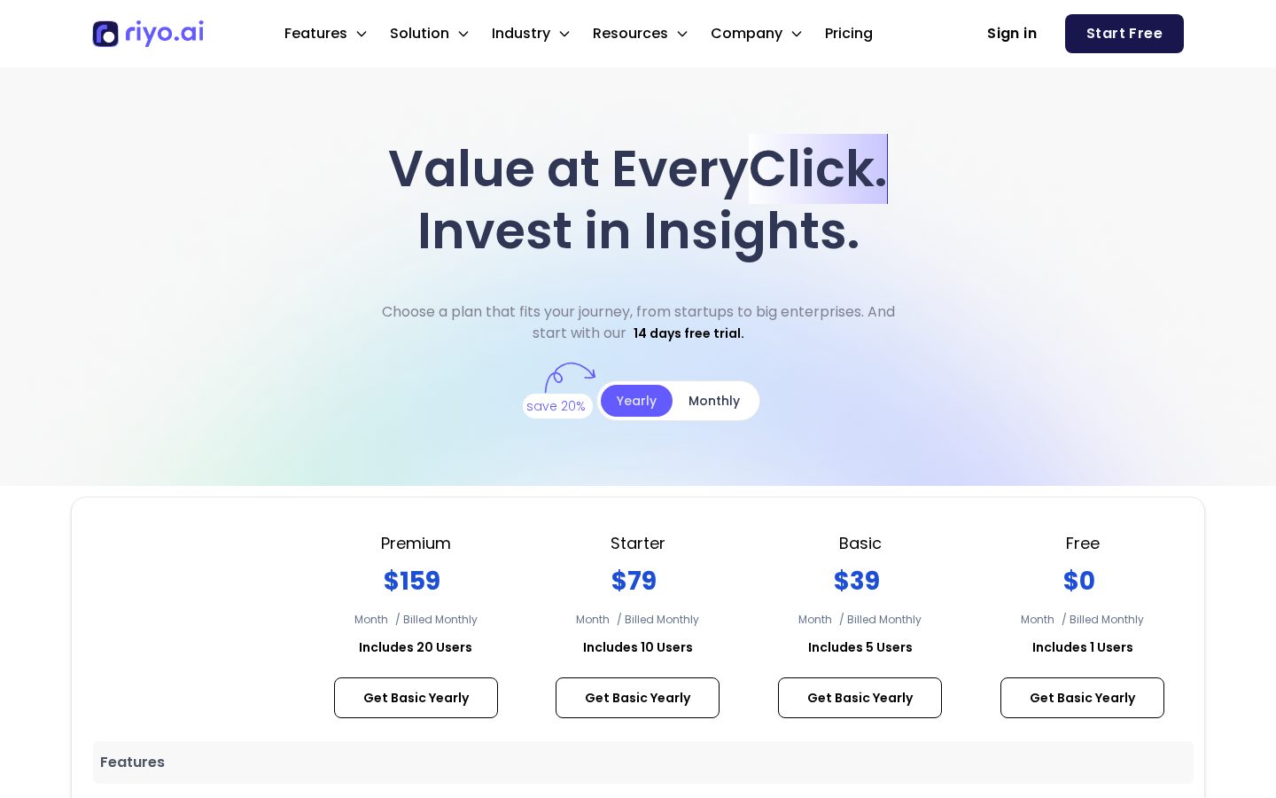 Riyo.ai Pricing