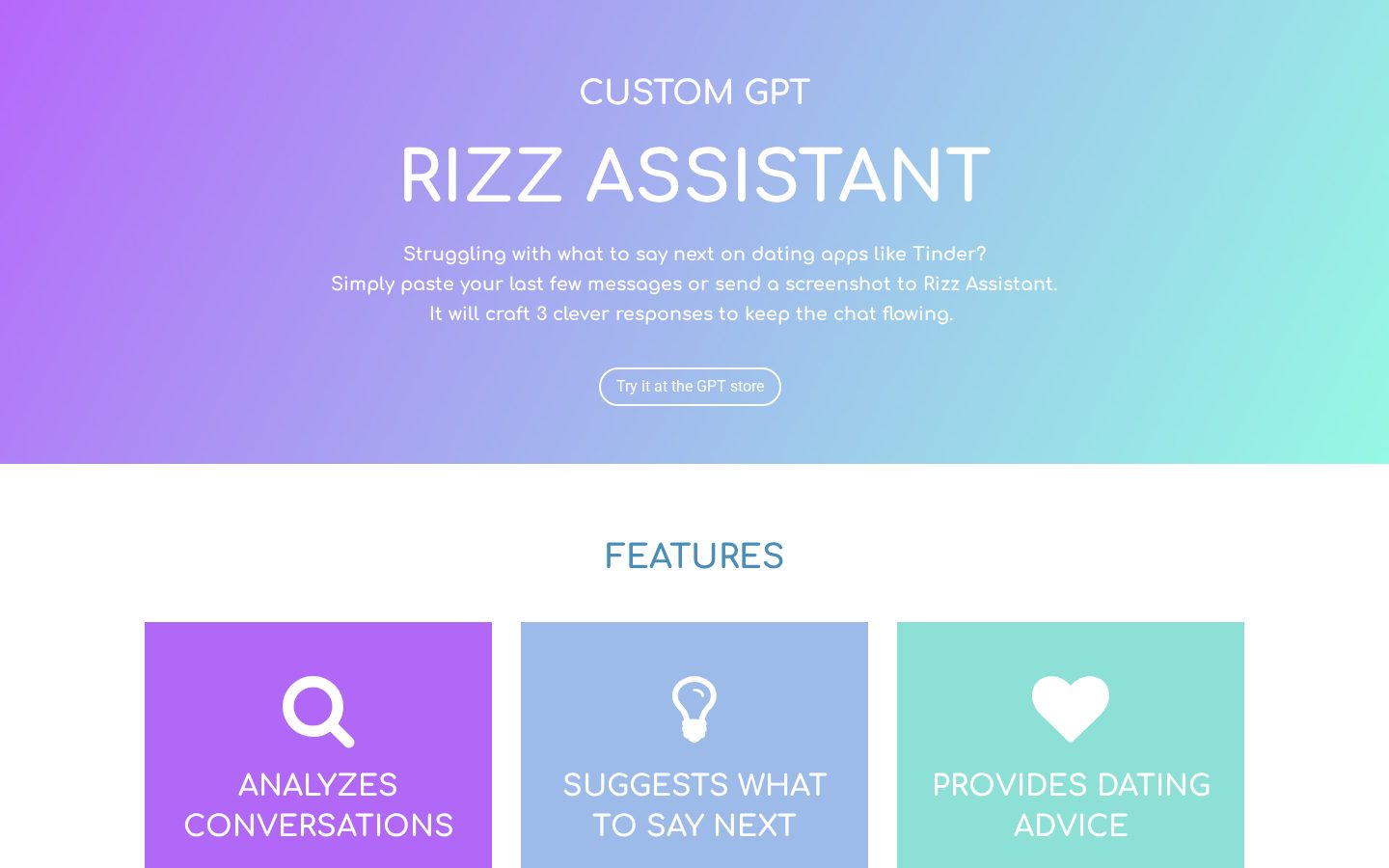 RIZZ AI Assistant Homepage