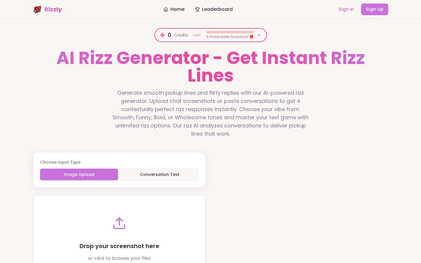 Rizzly Homepage