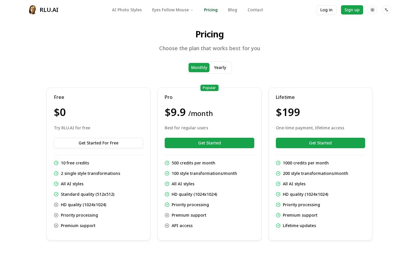 RLU.AI Pricing