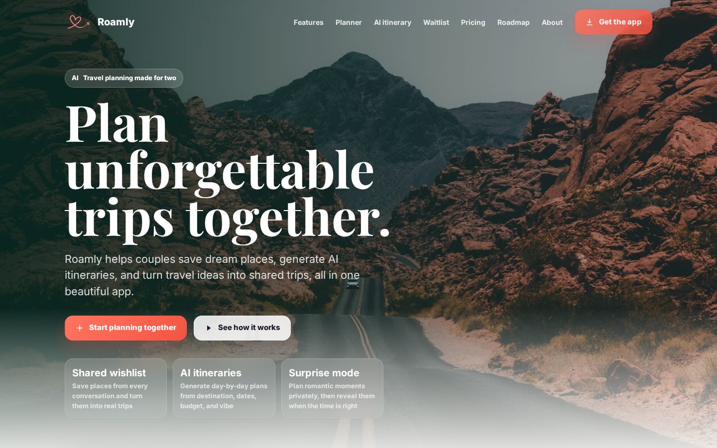 Roamly Homepage