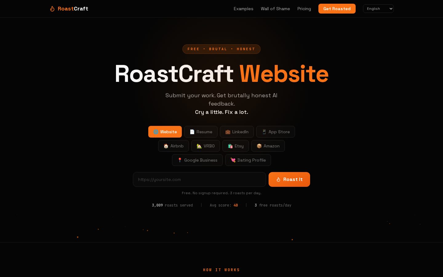 RoastCraft.app Homepage