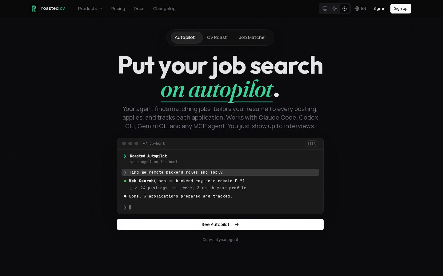 RoastedCV Homepage