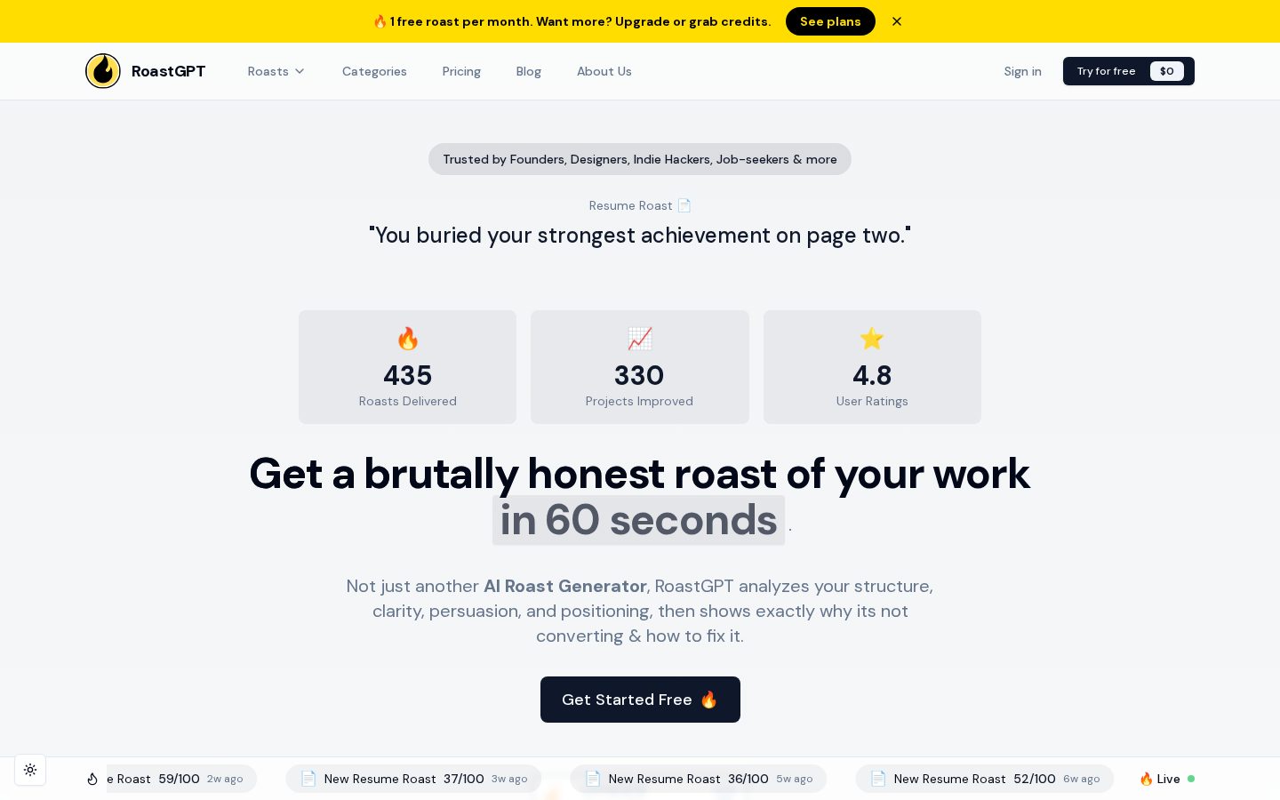 RoastGPT Homepage