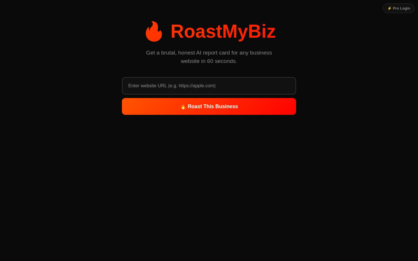 RoastMyBiz Homepage