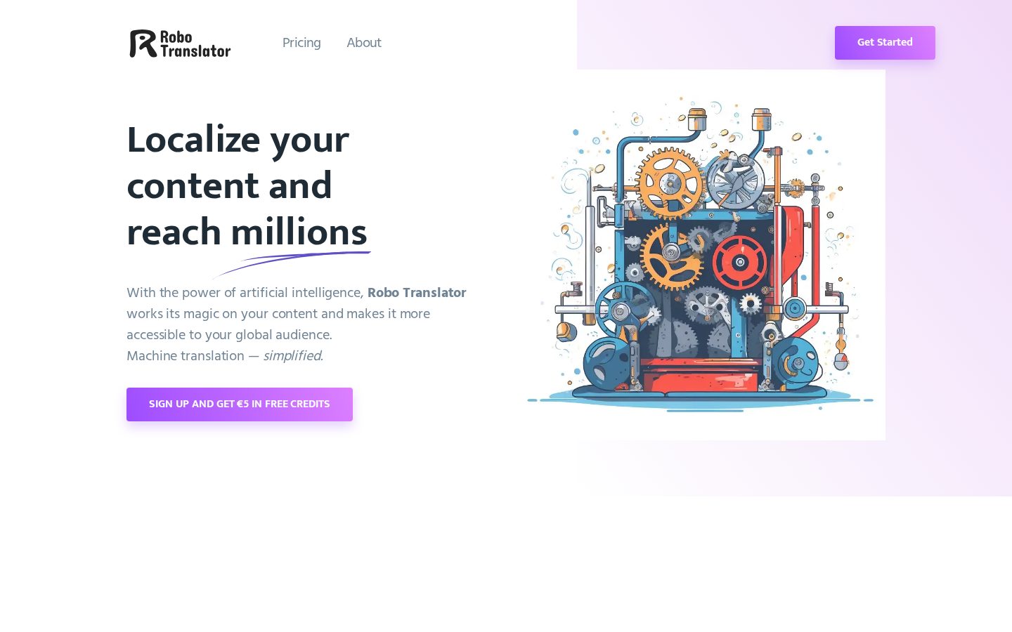 Robo Translator Homepage