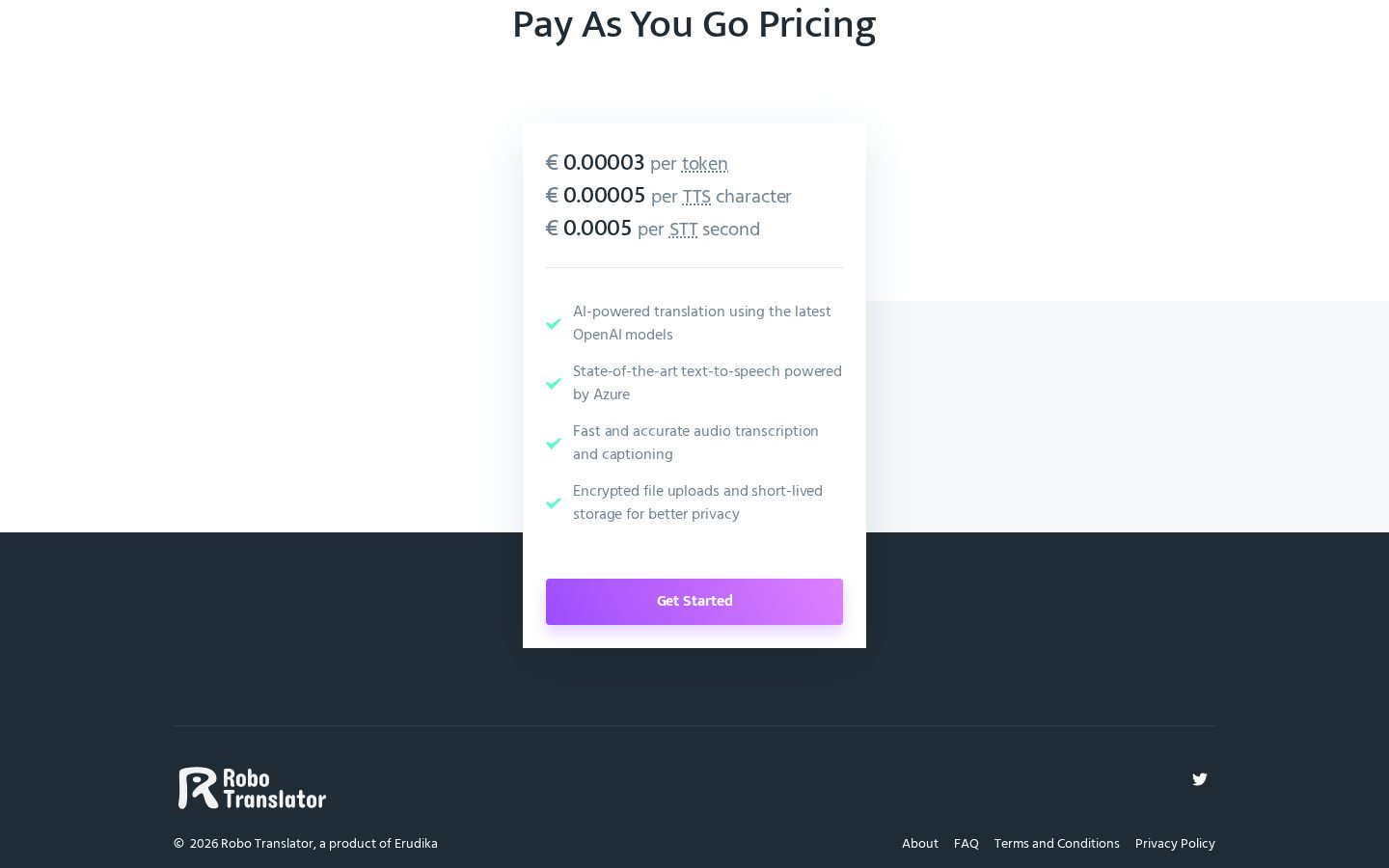 Robo Translator Pricing