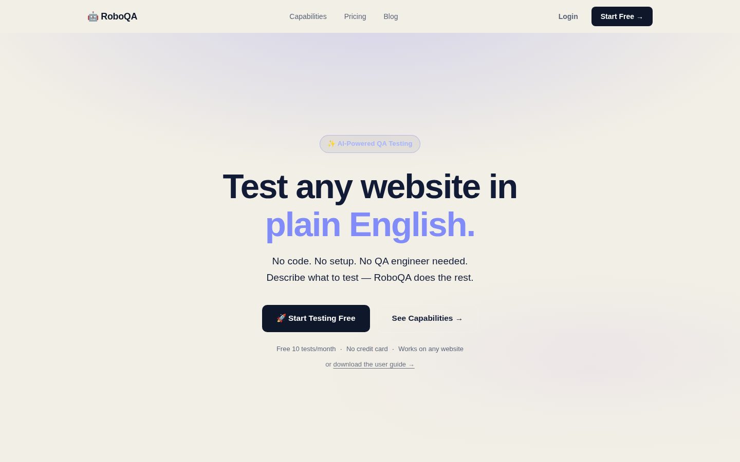 RoboQA Homepage