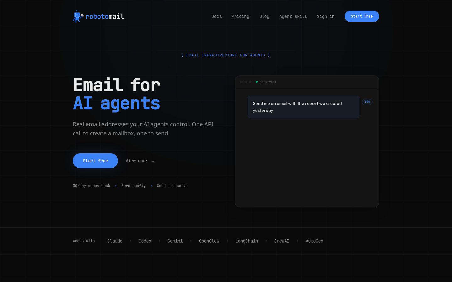 Robotomail Homepage