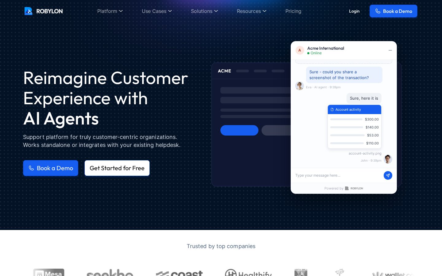 Robylon AI Homepage