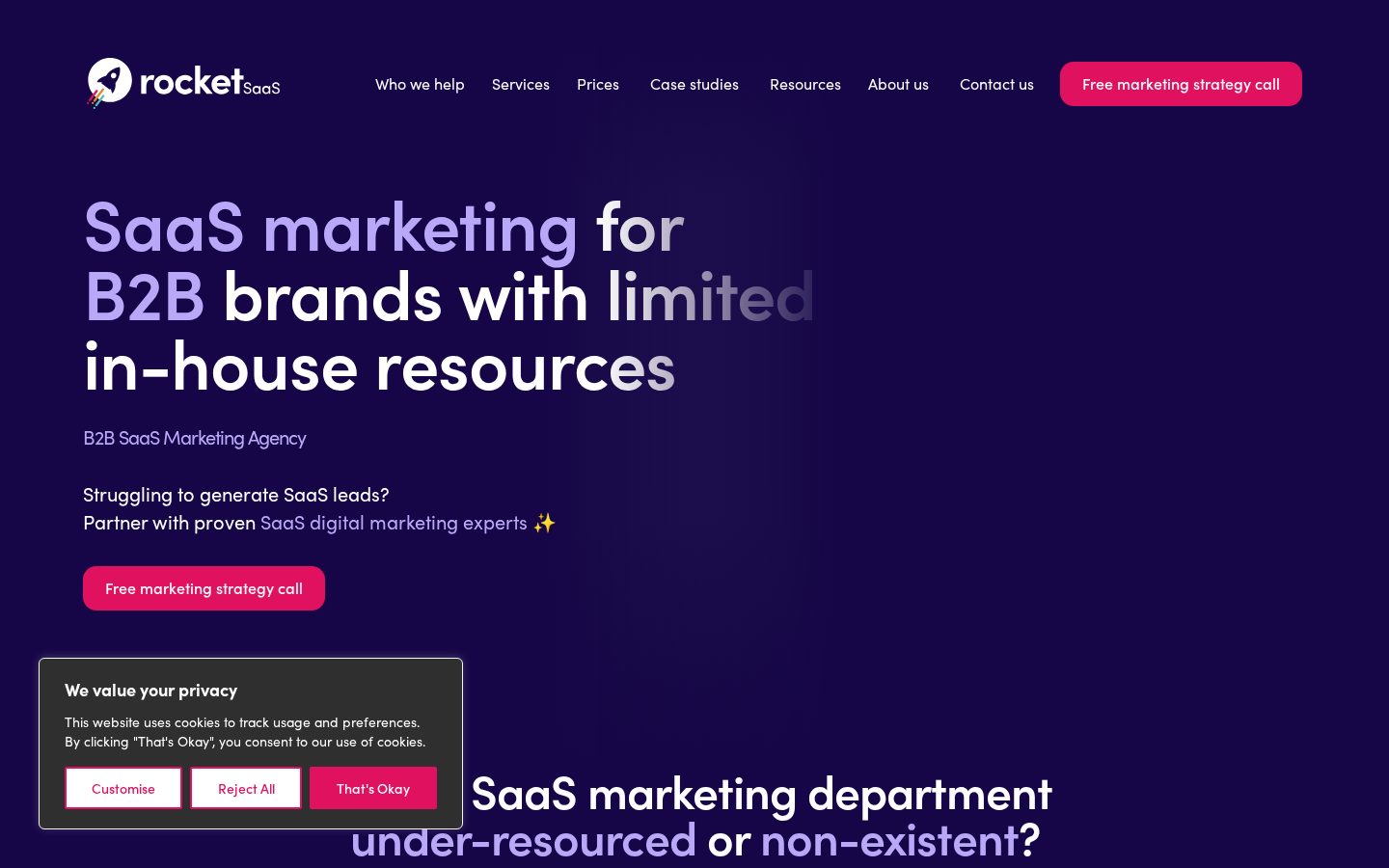 Rocket SaaS Homepage