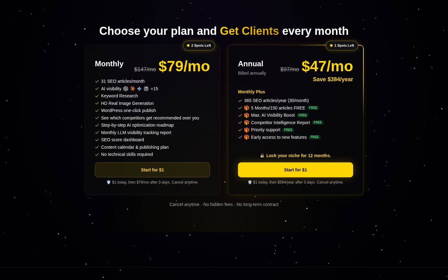 Rocketito Pricing