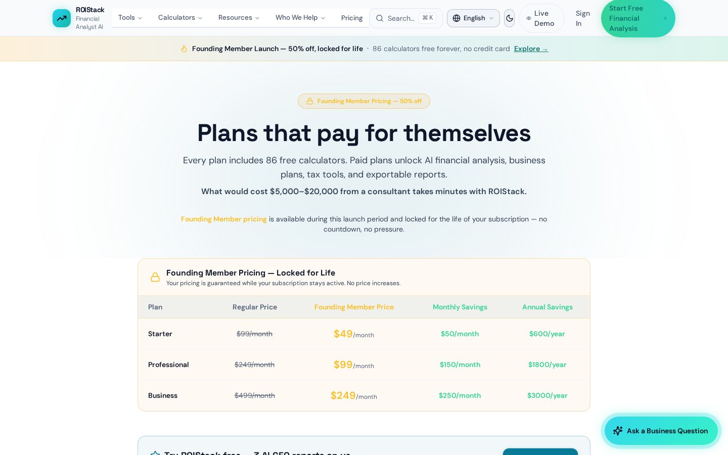 Roistack Pricing