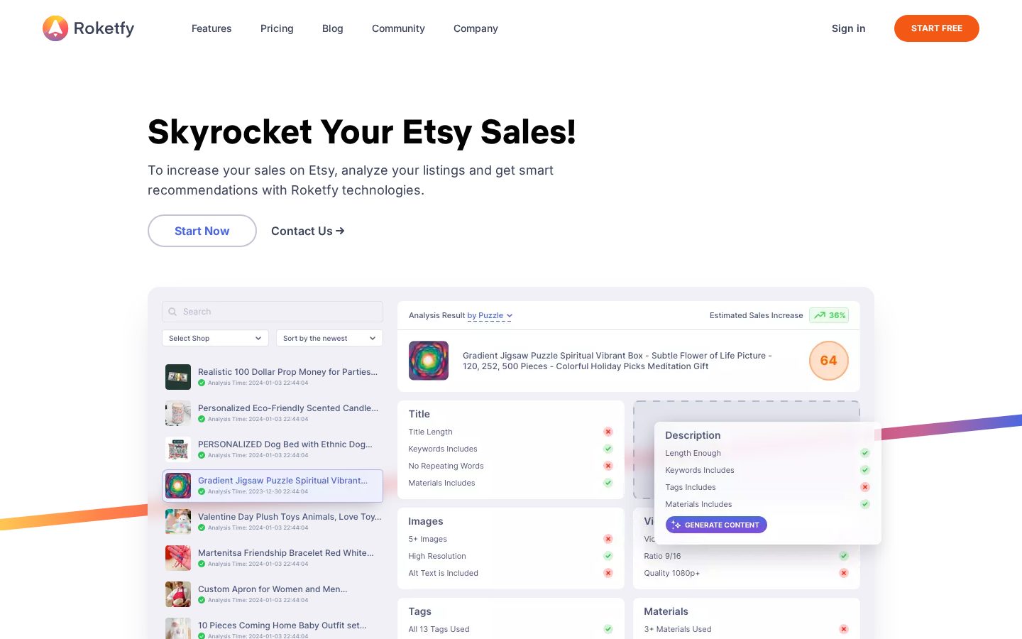 Roketfy Homepage