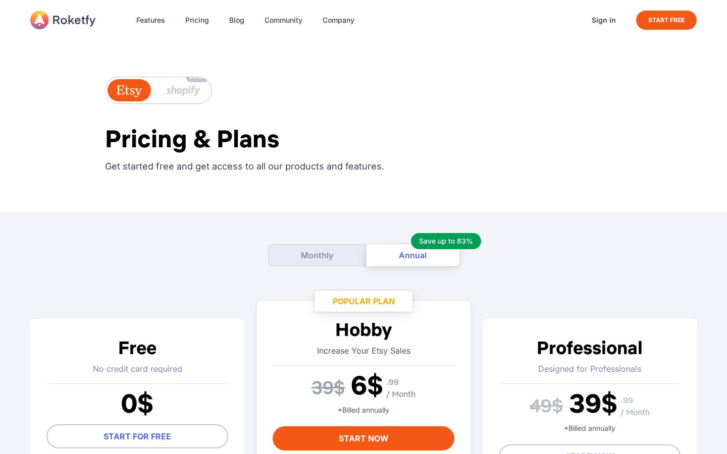 Roketfy Pricing