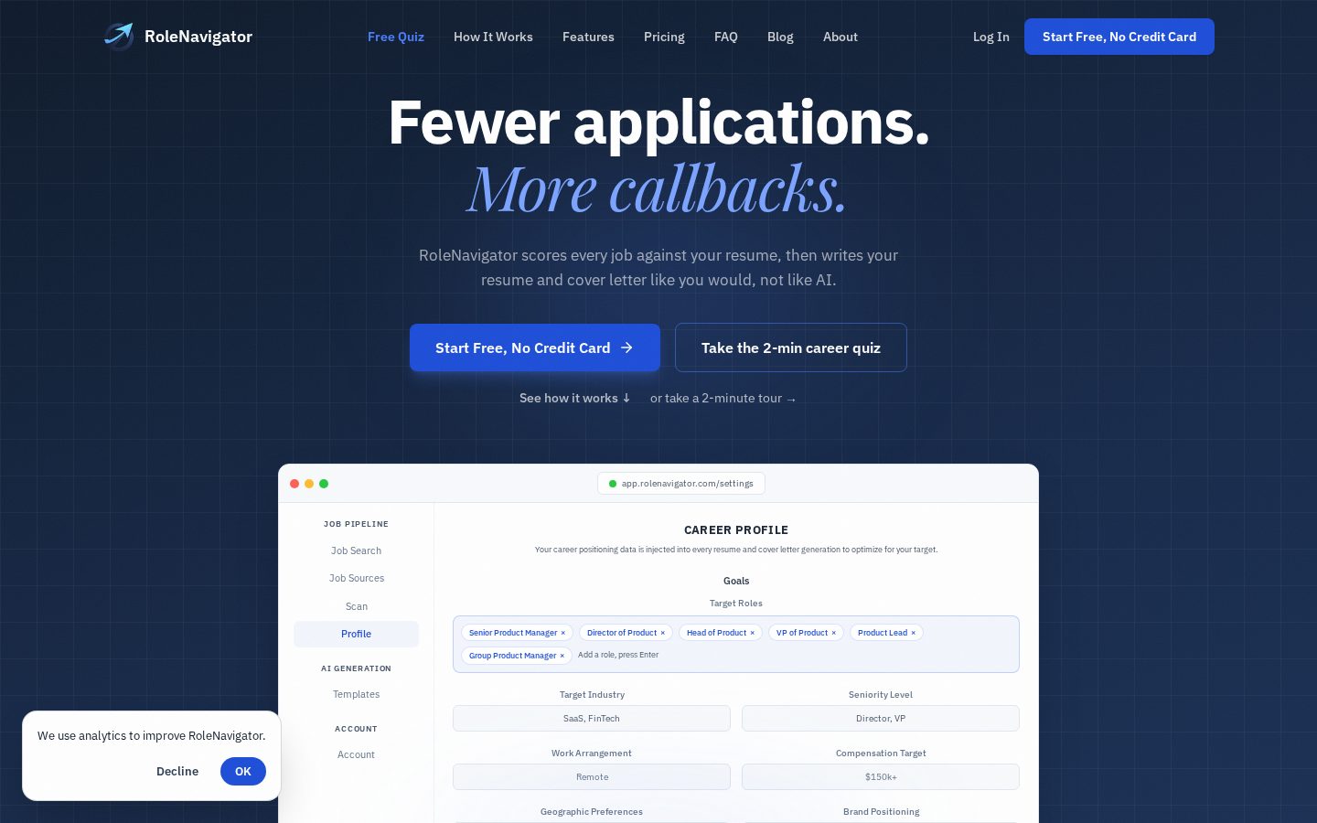 RoleNavigator Homepage