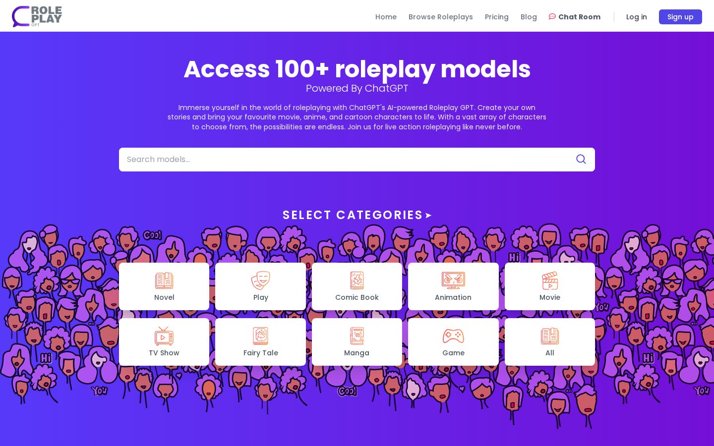 RoleplayGPT Homepage