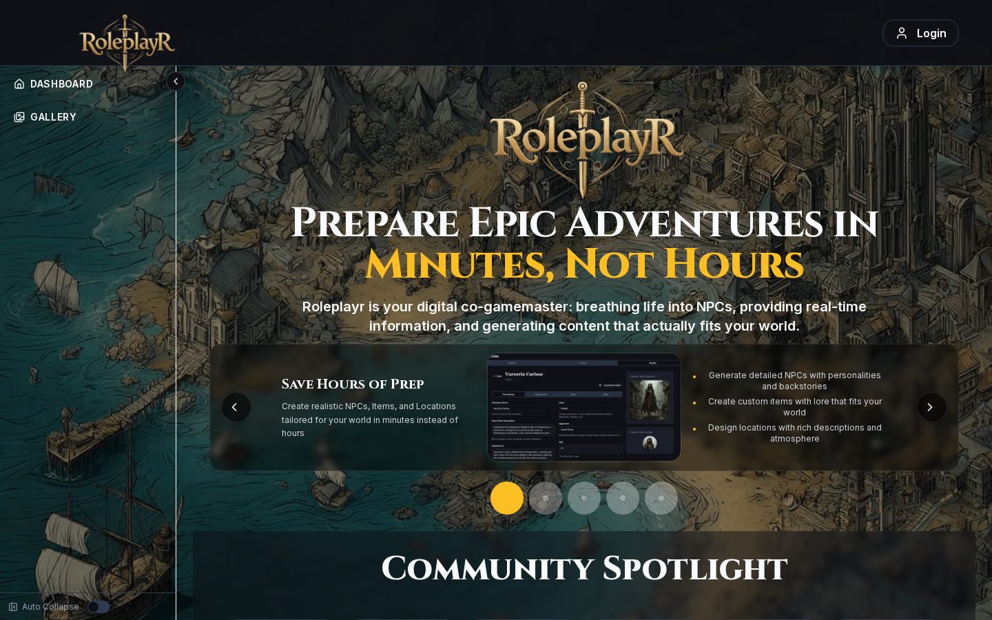 Roleplayr Homepage