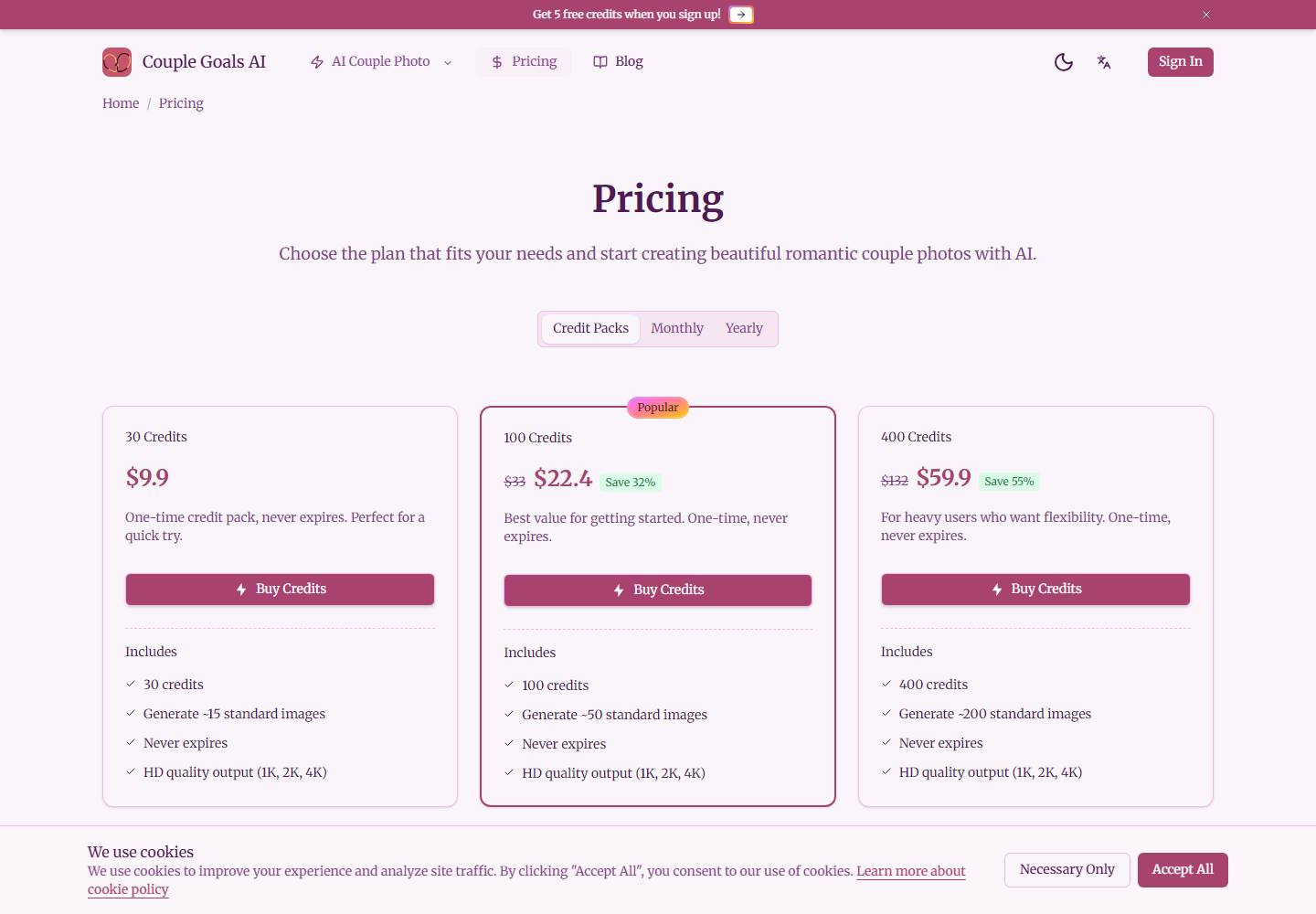 Romantic Couple Photo Maker pricing