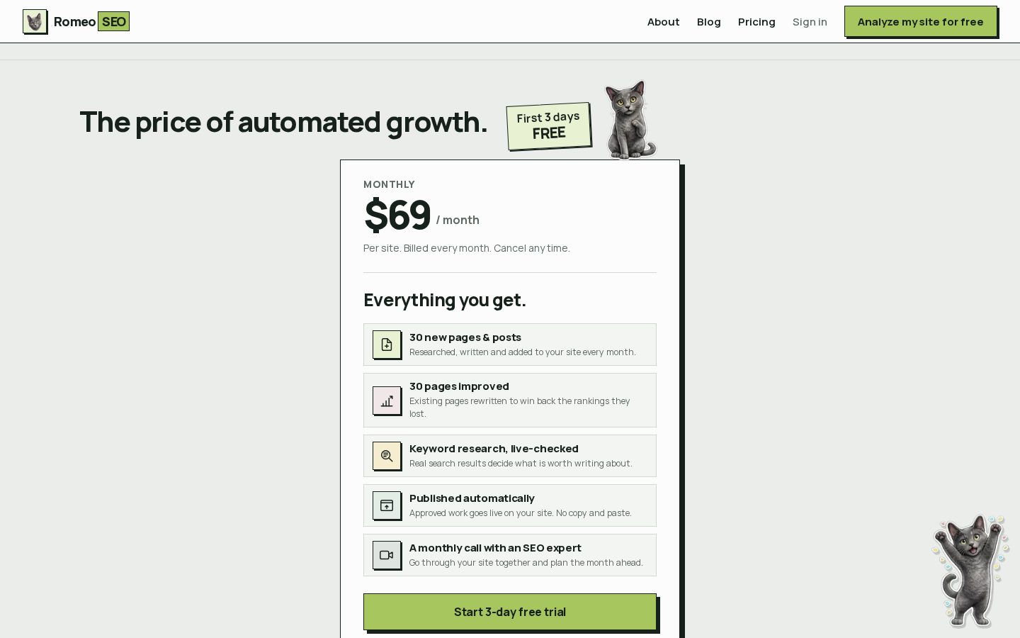 RomeoSEO Pricing