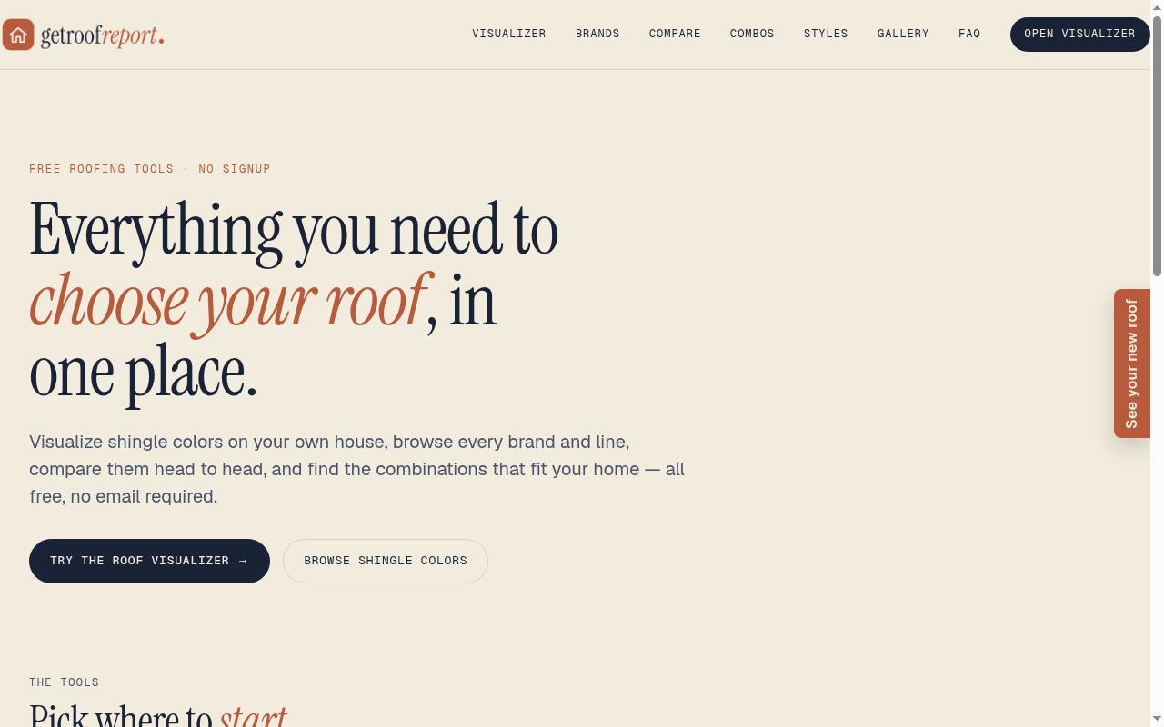 RoofReport Homepage