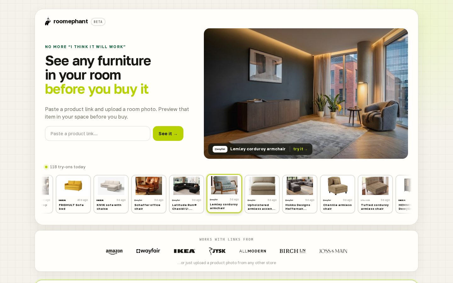 Roomephant Homepage