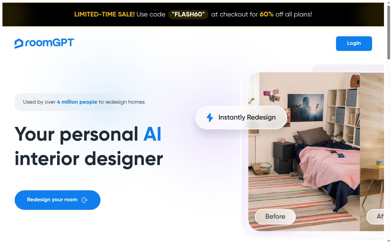RoomGPT homepage
