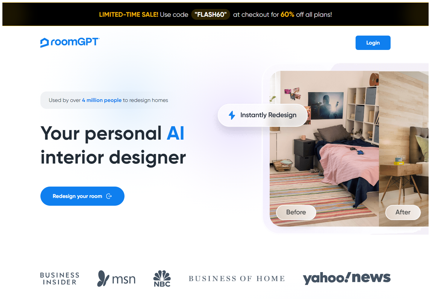 RoomGPT homepage