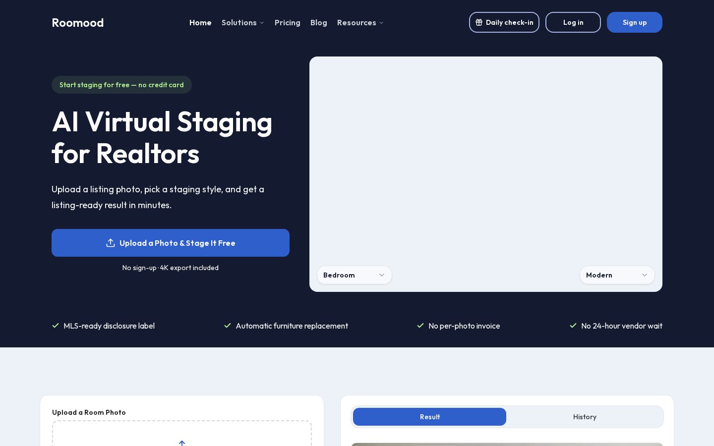 Roomood Homepage