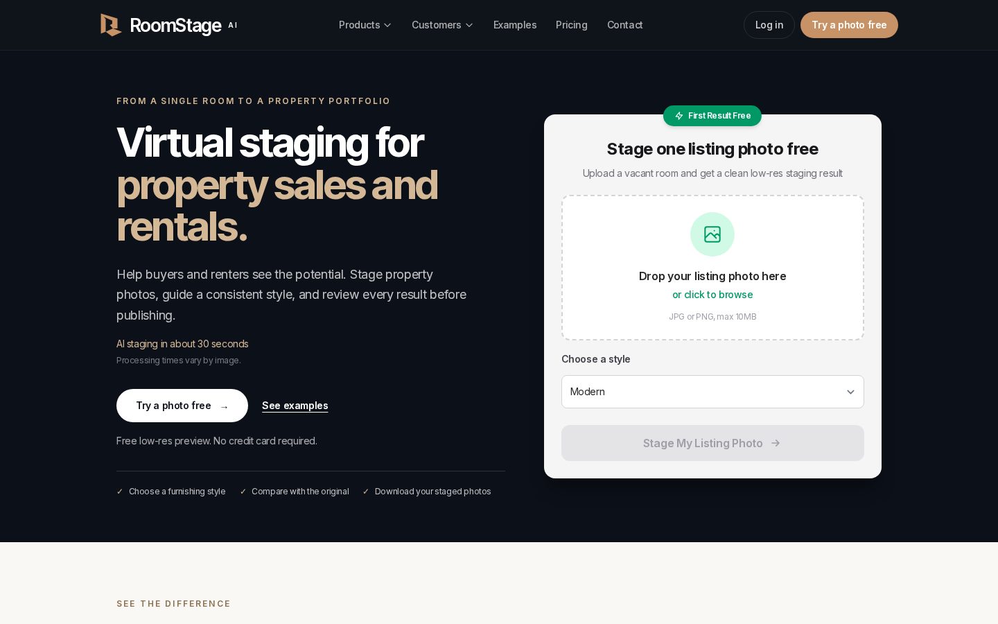 Roomstage AI Homepage