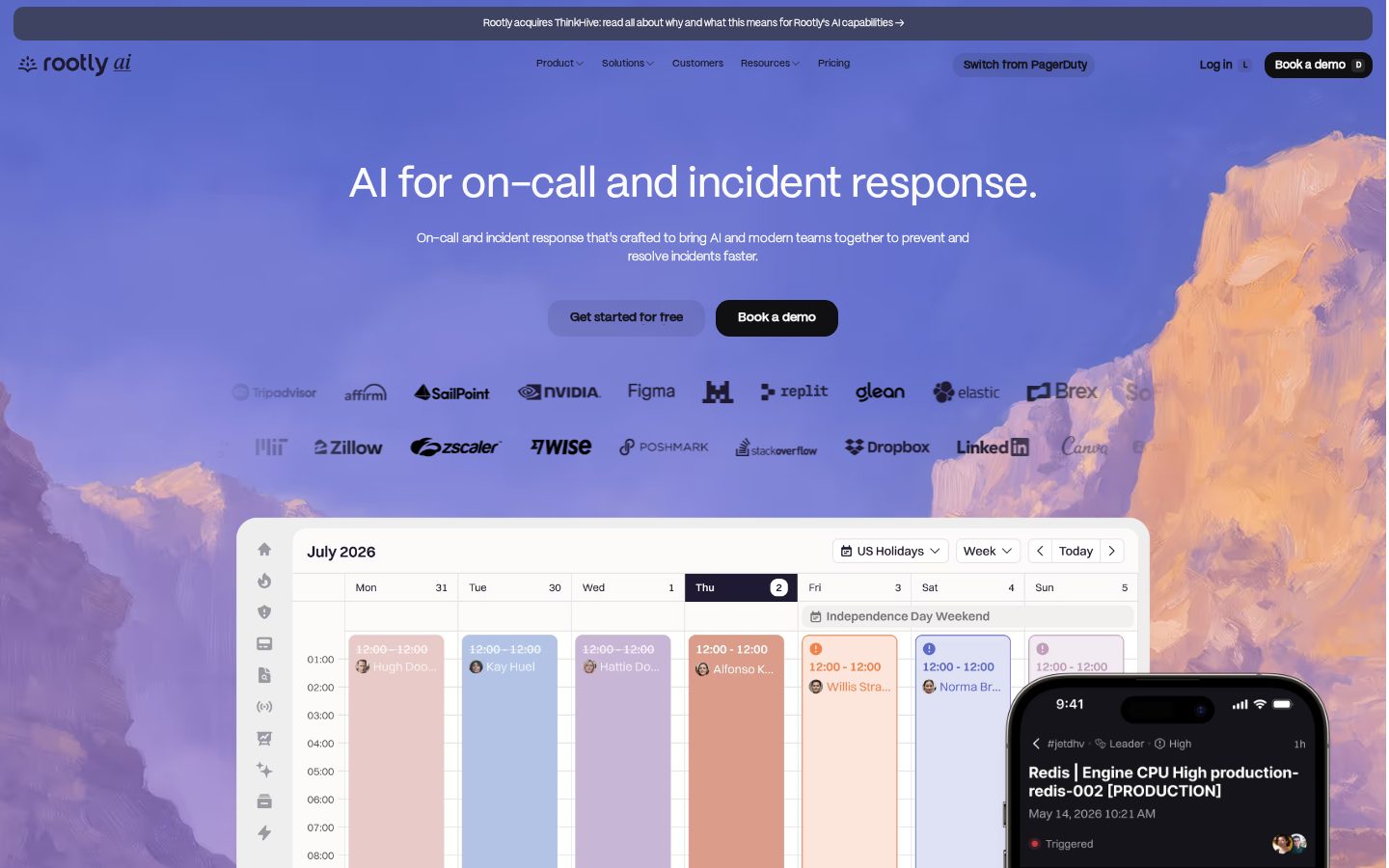 Rootly Homepage