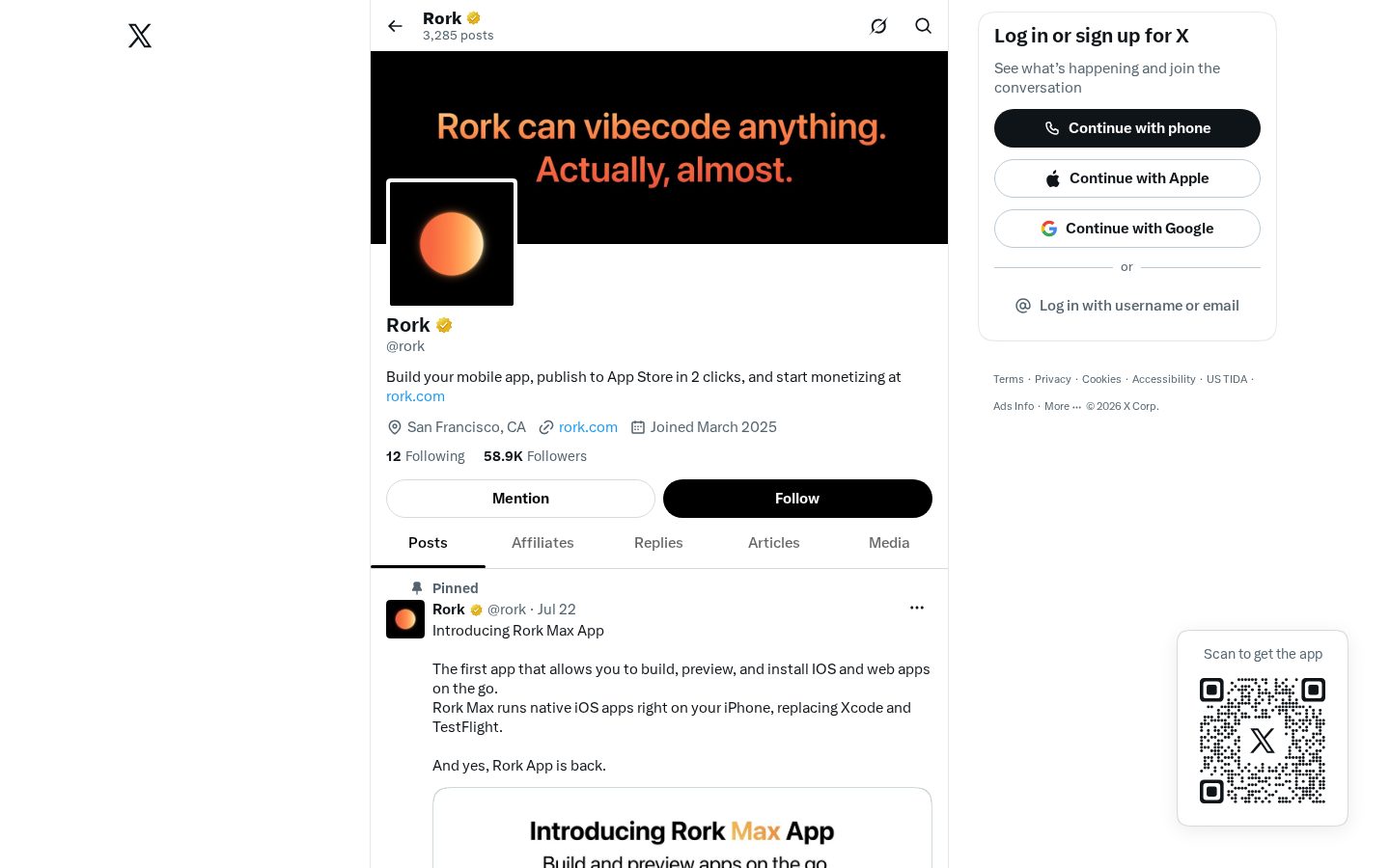 Rork Max Homepage