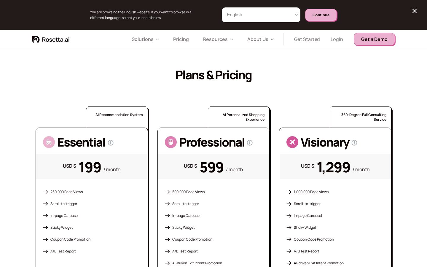 Rosetta.ai Pricing