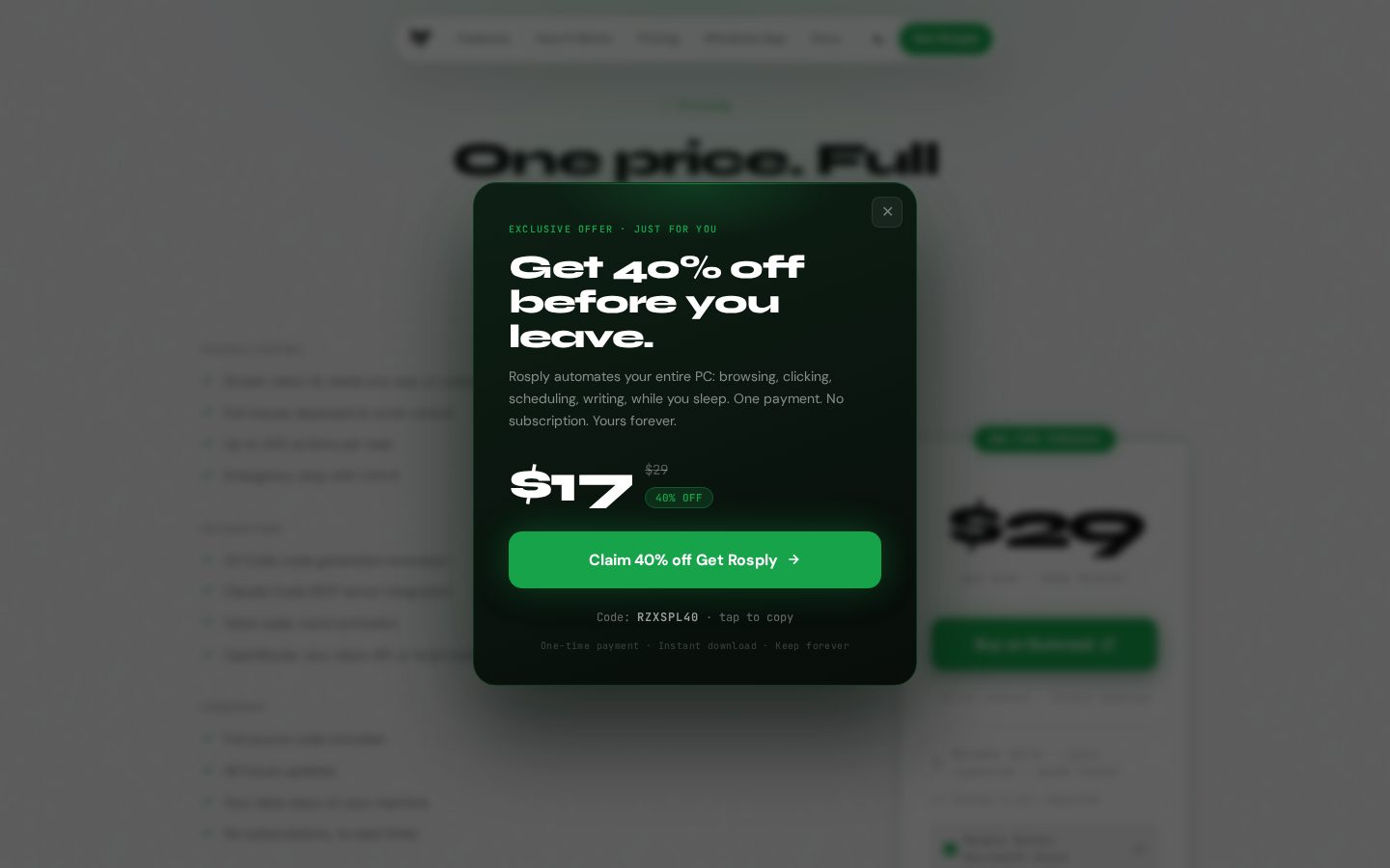 Rosply Pricing