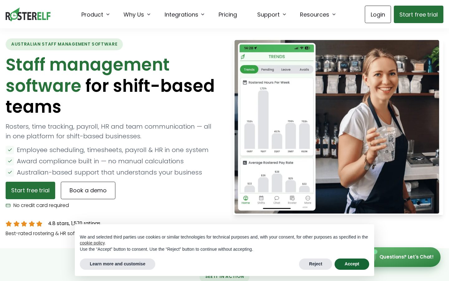 Rosterelf Homepage