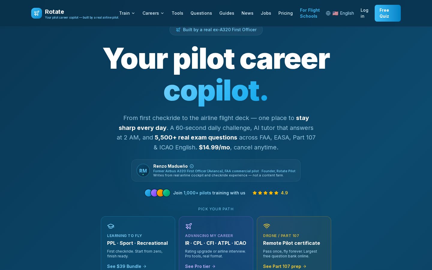 Rotate Pilot Homepage