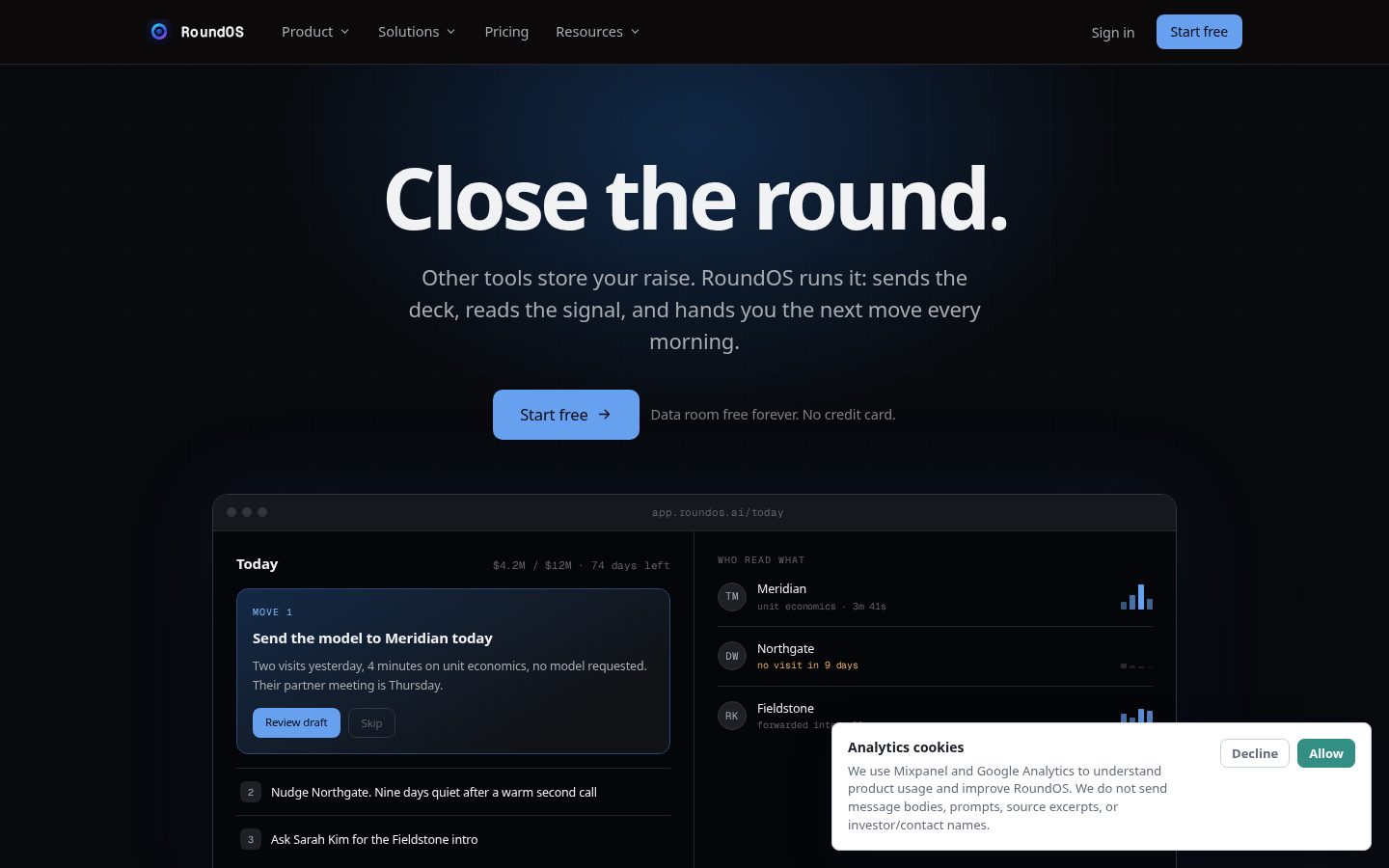 RoundOS Homepage