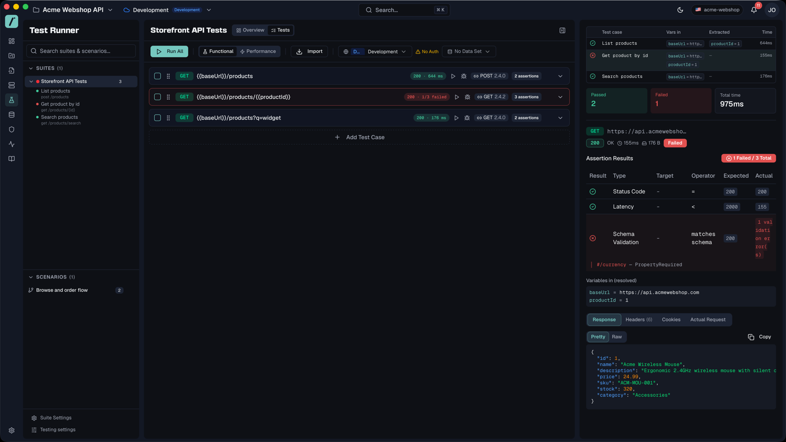 Contract tests catch the drift when a response no longer matches the spec.