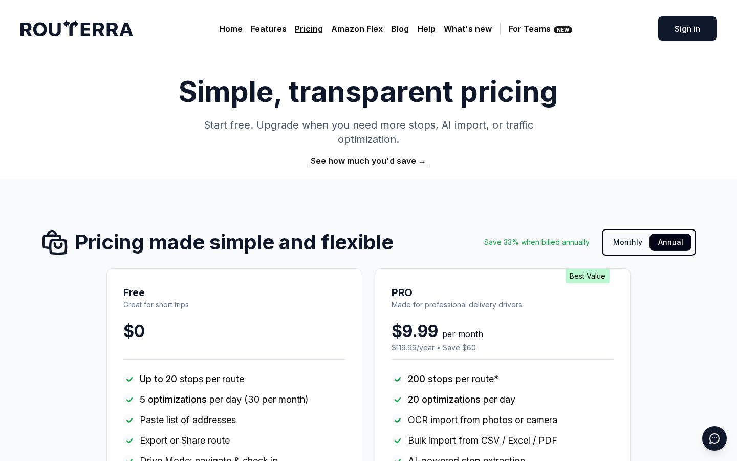 Routerra Pricing