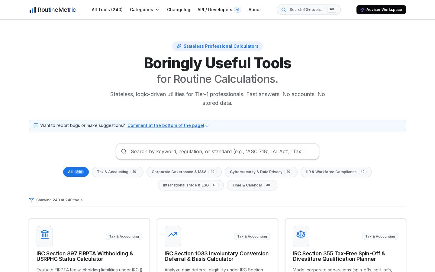 RoutineMetric Homepage