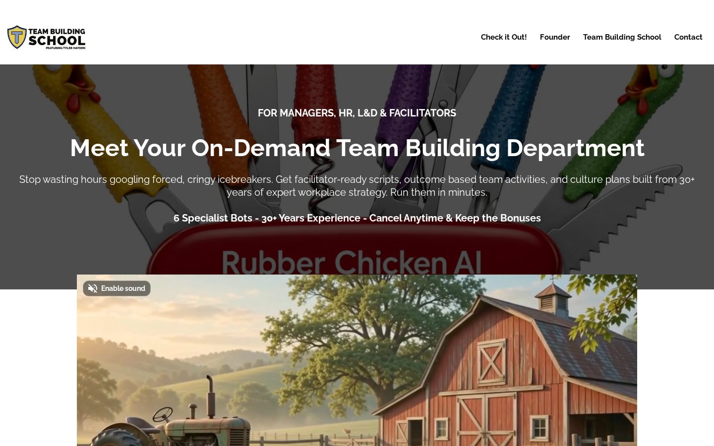 Rubber Chicken AI Homepage