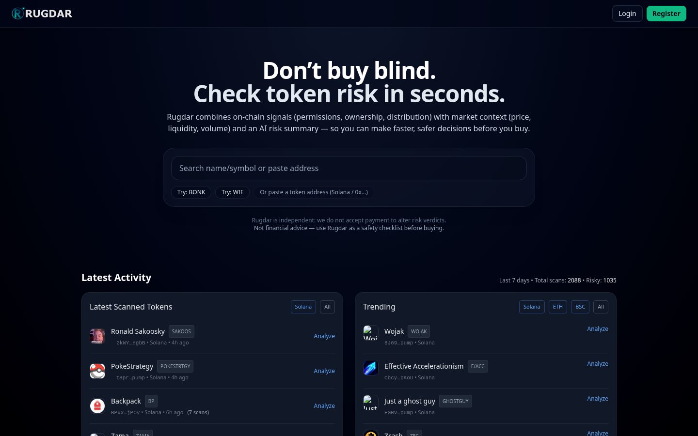 Rugdar Homepage