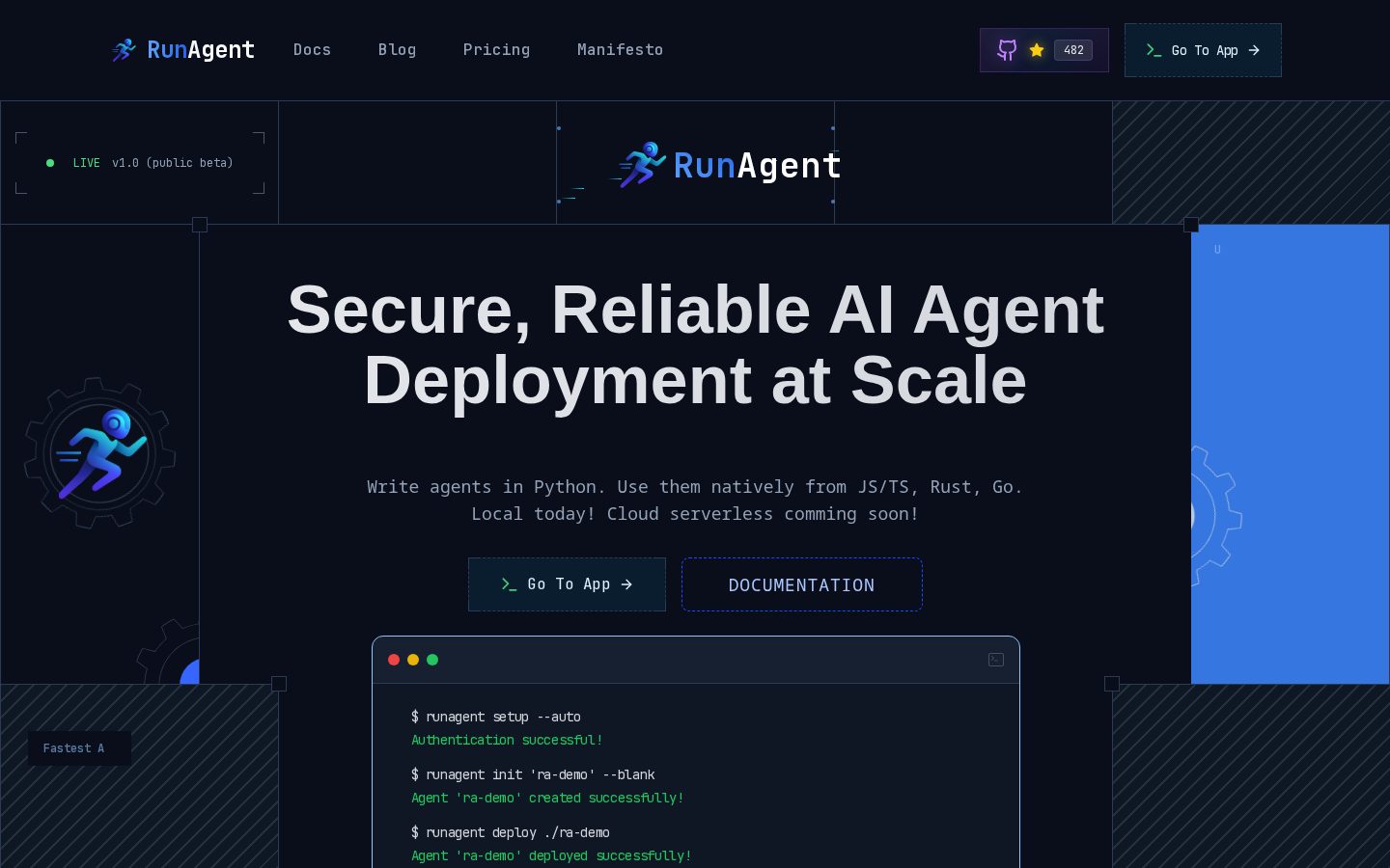 RunAgent Homepage
