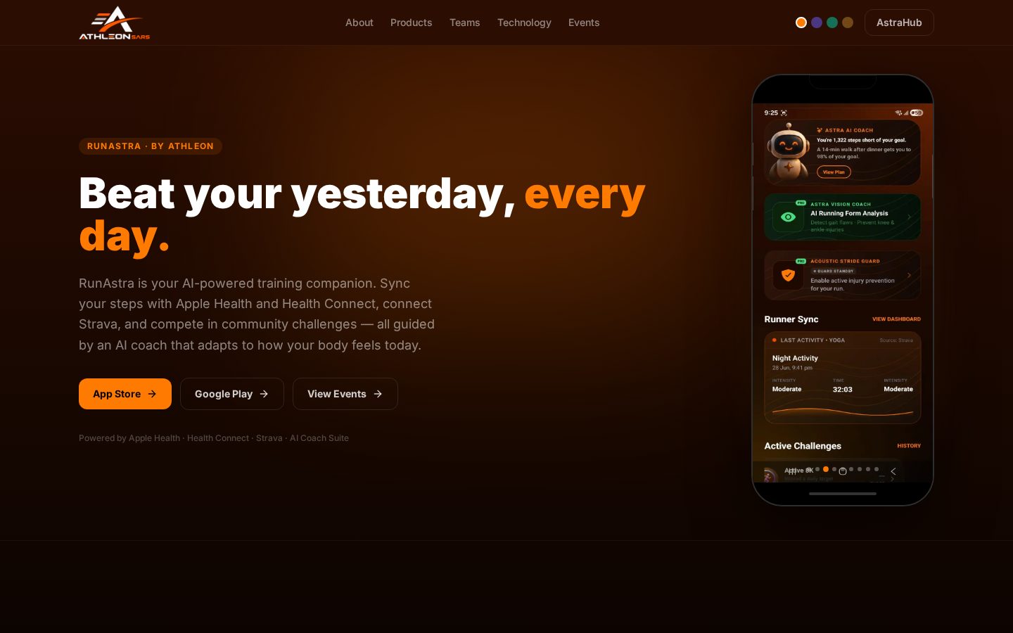 RunAstra Homepage