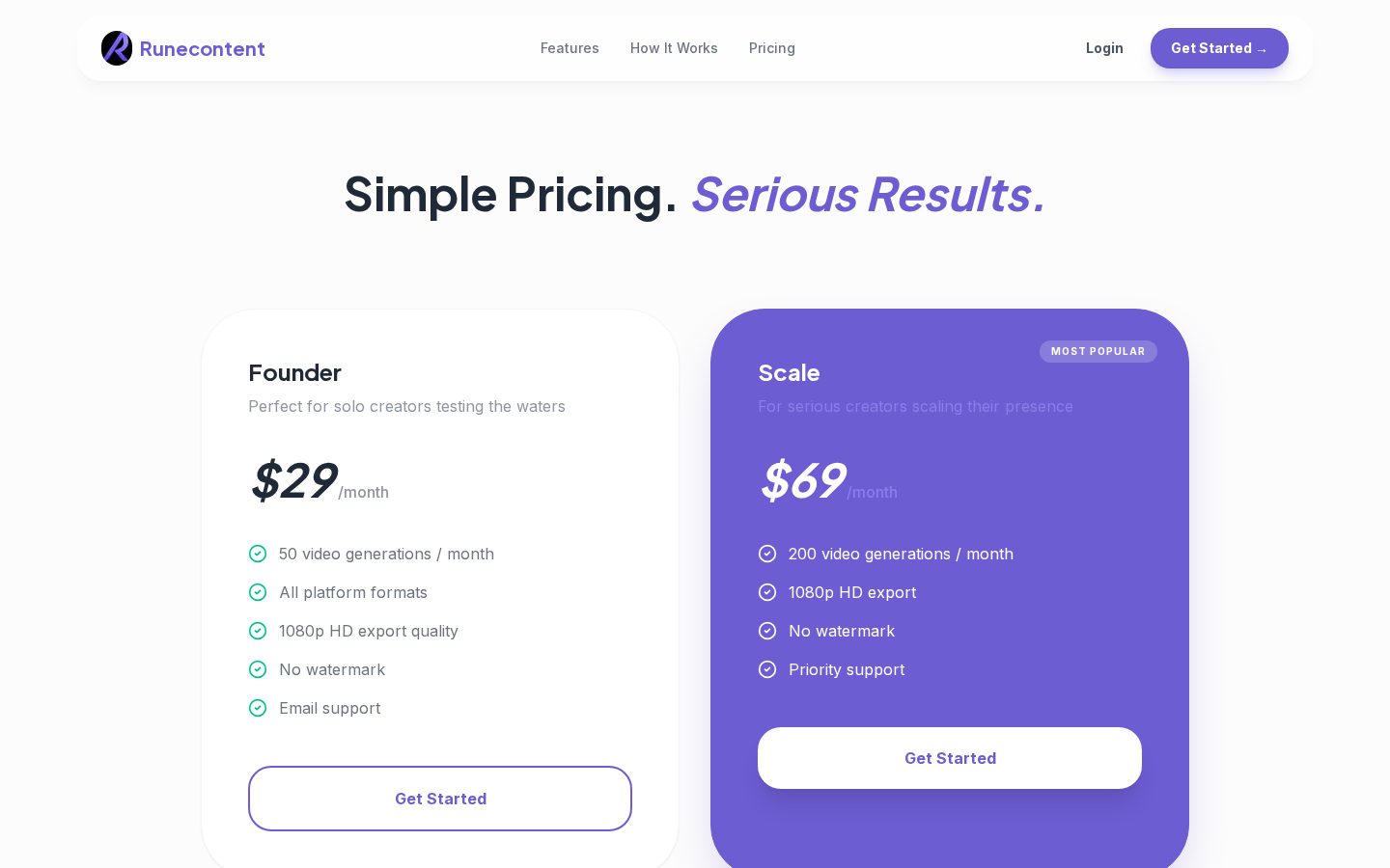 RuneContent Pricing